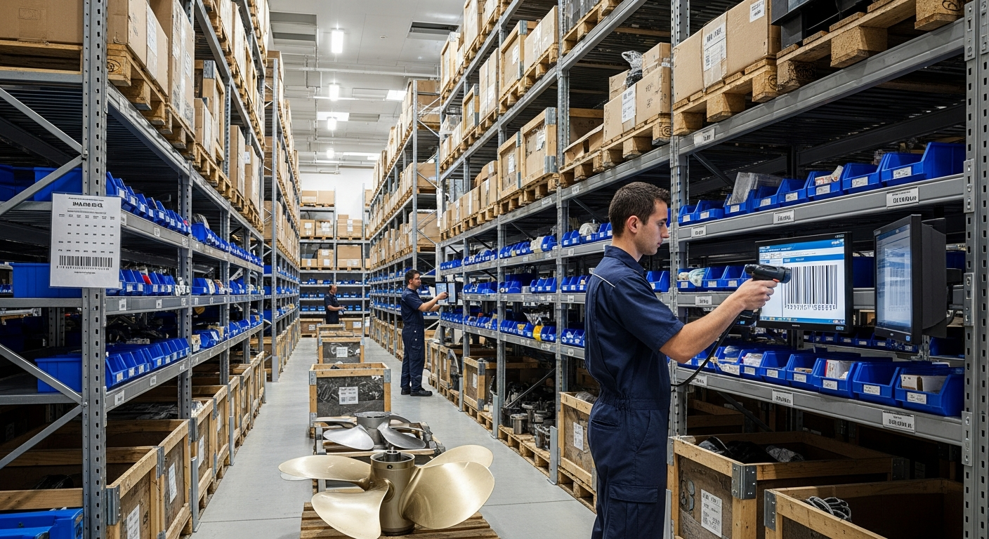 Sistema de gestión de inventario de mantenimiento de flotas con seguimiento de repuestos y niveles de stock