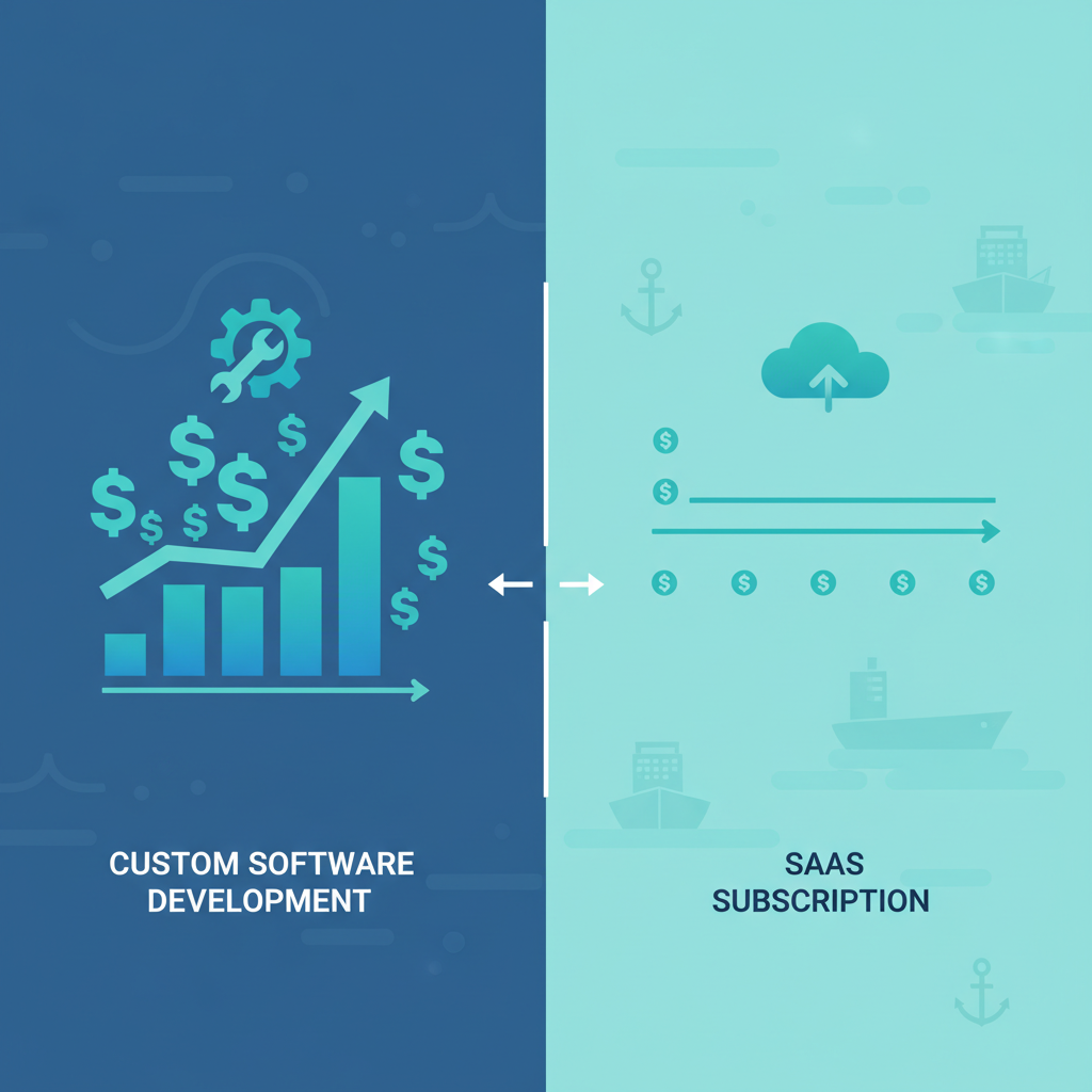 Comparación del coste total de propiedad a 5 años: desarrollo de software marítimo personalizado vs plataforma SaaS