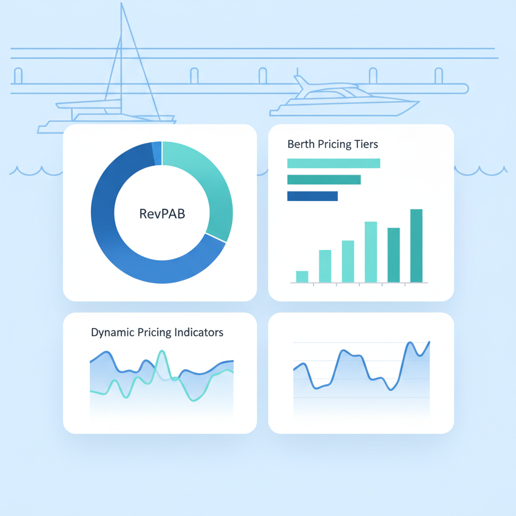 Marina revenue analytics showing occupancy rates and revenue trends by season