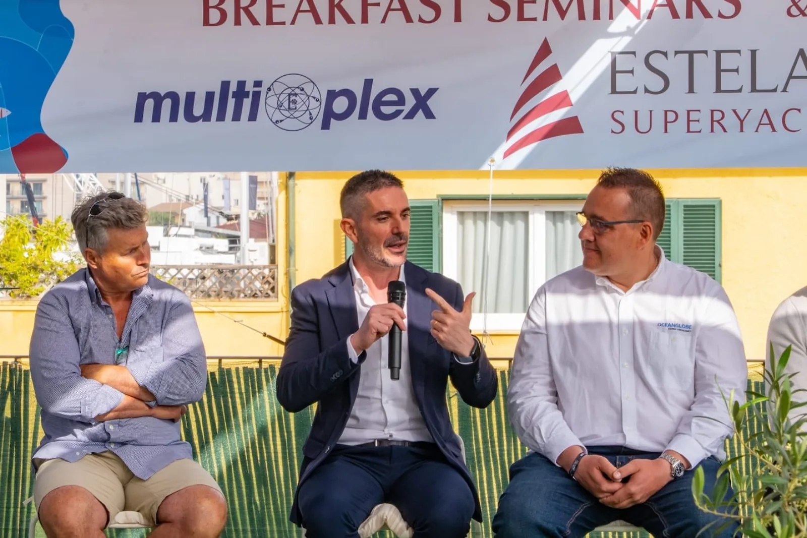 Professor Claudio Gallicchio of the University of Pisa during the panel discussion at Estela Breakfast Seminar