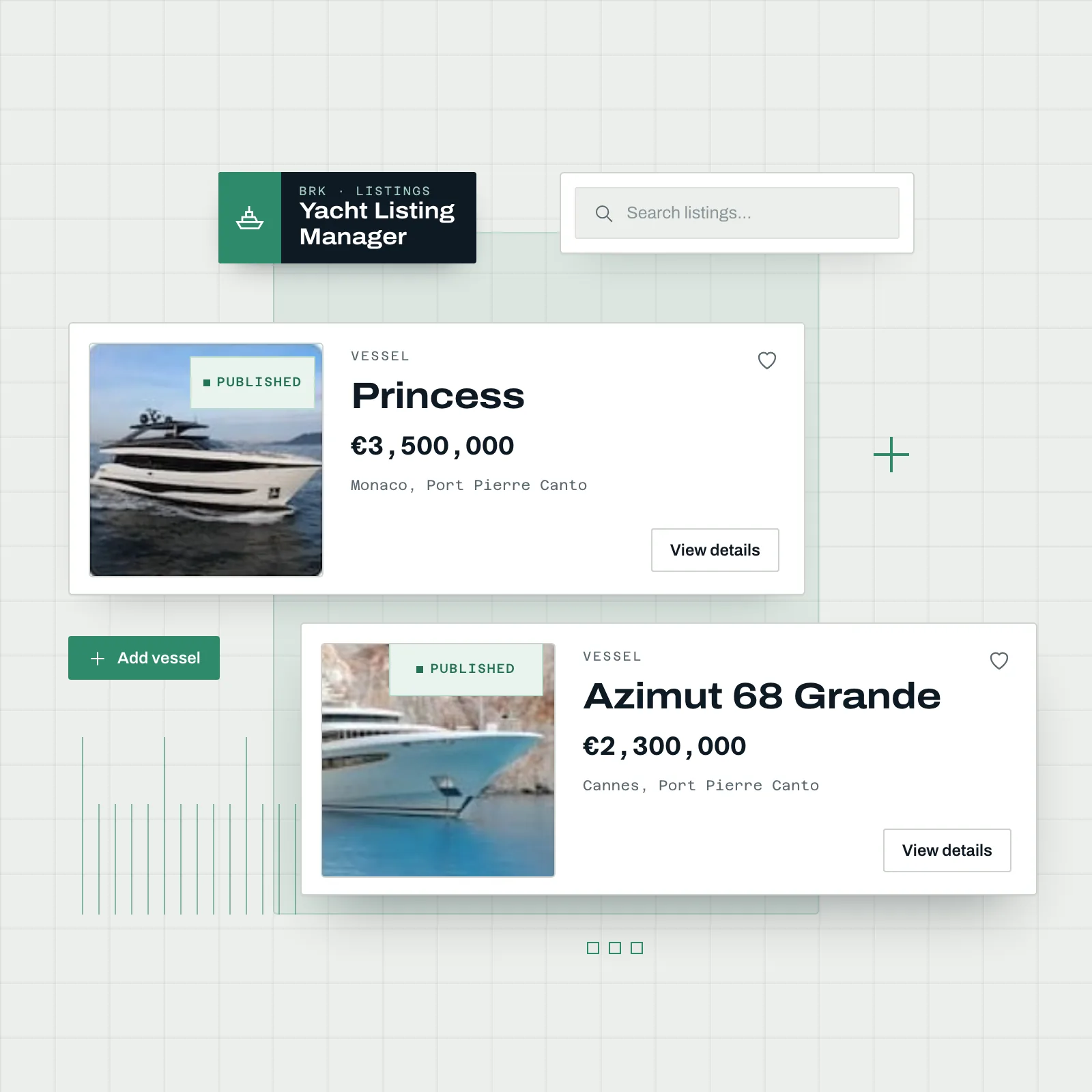 Software de gestión de listados de yates - Inventario profesional con listados Princess y Azimut, gestión de precios y seguimiento de detalles