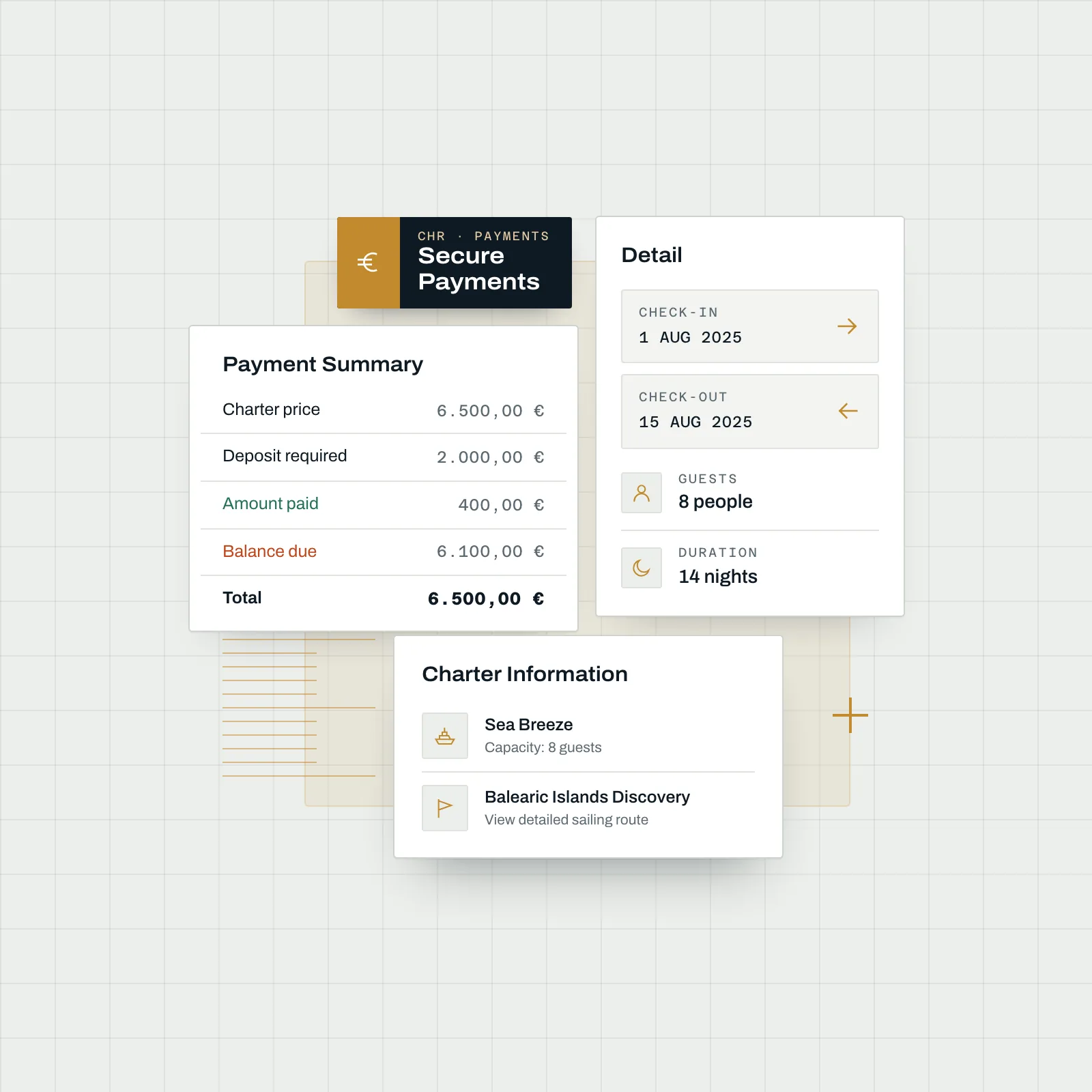 Charter payment management software - Online booking payments and invoicing
